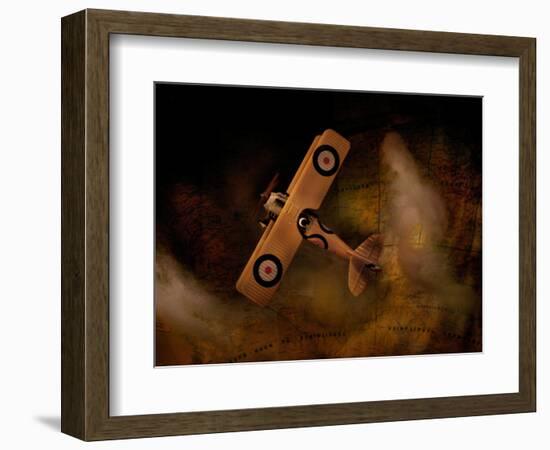 Night Flight over Mapworld-Jack Germsheld-Framed Photographic Print