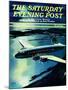 "Night Flight," Saturday Evening Post Cover, February 4, 1939-Josef Kotula-Mounted Giclee Print