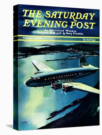 "Night Flight," Saturday Evening Post Cover, February 4, 1939-Josef Kotula-Stretched Canvas