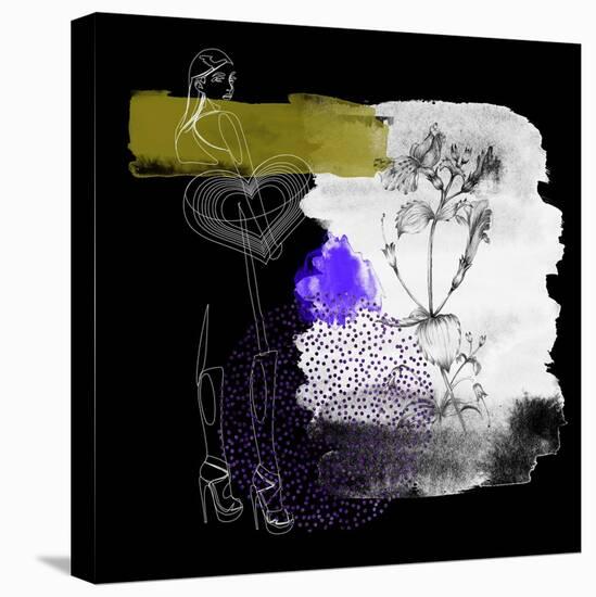 Night Flower Girl I-Bay Solace-Stretched Canvas