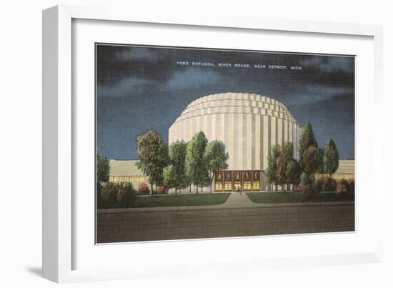 Night, Ford Rotunda, Detroit, Michigan-null-Framed Art Print
