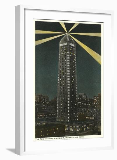 Night, Foshay Tower, Minneapolis, Minnesota-null-Framed Art Print