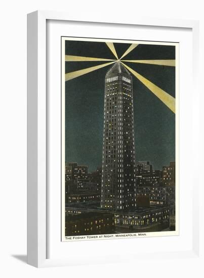 Night, Foshay Tower, Minneapolis, Minnesota-null-Framed Art Print