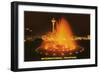 Night, Fountain, Space Needle, Seattle, Washington-null-Framed Art Print