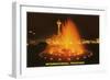 Night, Fountain, Space Needle, Seattle, Washington-null-Framed Art Print