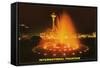 Night, Fountain, Space Needle, Seattle, Washington-null-Framed Stretched Canvas