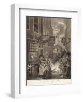 Night, from the Series "Four Times of Day", 1738-William Hogarth-Framed Giclee Print