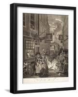 Night, from the Series "Four Times of Day", 1738-William Hogarth-Framed Giclee Print