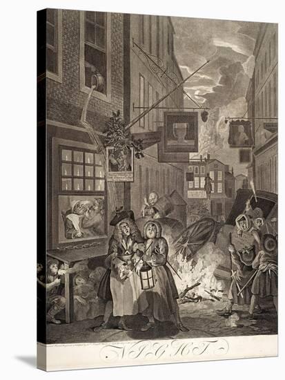 Night, from the Series "Four Times of Day", 1738-William Hogarth-Stretched Canvas