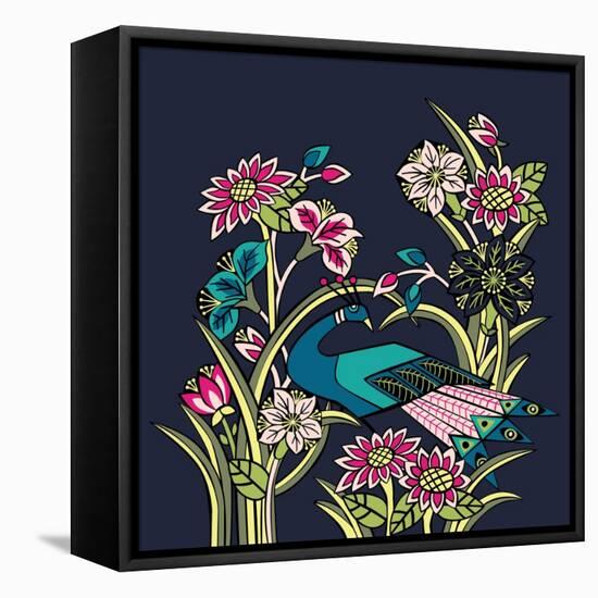 Night Garden-null-Framed Stretched Canvas
