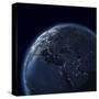 Night Globe With City Lights, Detailed Map Of Asia, Europe, Africa, Arabia-Mike_Kiev-Stretched Canvas