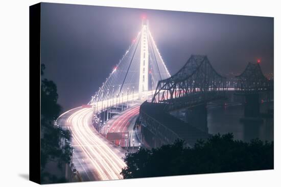 Night Glow and Oakland Bay Bridge-null-Stretched Canvas