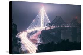 Night Glow and Oakland Bay Bridge-null-Stretched Canvas