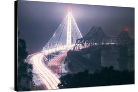 Night Glow and Oakland Bay Bridge-null-Stretched Canvas