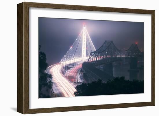 Night Glow and Oakland Bay Bridge-null-Framed Photographic Print