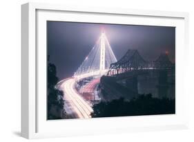 Night Glow and Oakland Bay Bridge-null-Framed Photographic Print