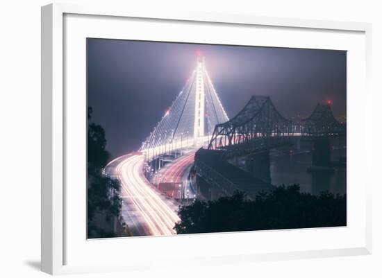 Night Glow and Oakland Bay Bridge-null-Framed Photographic Print