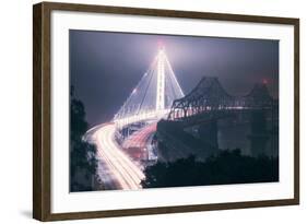 Night Glow and Oakland Bay Bridge-null-Framed Photographic Print