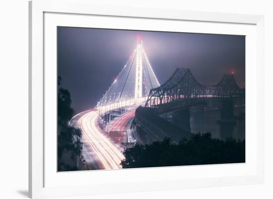 Night Glow and Oakland Bay Bridge-null-Framed Photographic Print