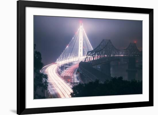 Night Glow and Oakland Bay Bridge-null-Framed Photographic Print