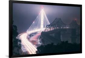 Night Glow and Oakland Bay Bridge-null-Framed Photographic Print