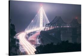 Night Glow and Oakland Bay Bridge-null-Stretched Canvas