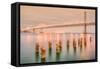 Night Glow at Bay Bridge-Vincent James-Framed Stretched Canvas