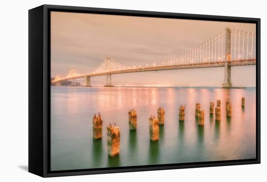 Night Glow at Bay Bridge-Vincent James-Framed Stretched Canvas