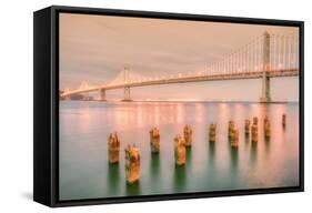 Night Glow at Bay Bridge-Vincent James-Framed Stretched Canvas