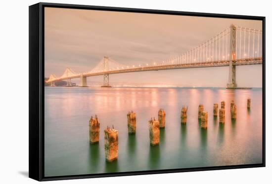 Night Glow at Bay Bridge-Vincent James-Framed Stretched Canvas