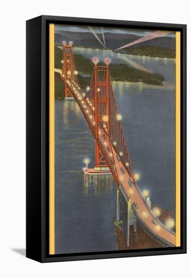 Night, Golden Gate Bridge, San Francisco, California-null-Framed Stretched Canvas