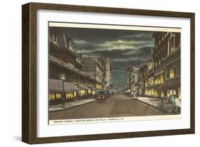 Night, Granby Street, Norfolk, Virginia-null-Framed Art Print