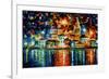 Night Harbour-Leonid Afremov-Framed Art Print