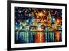 Night Harbour-Leonid Afremov-Framed Art Print