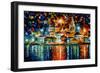 Night Harbour-Leonid Afremov-Framed Premium Giclee Print