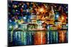 Night Harbour-Leonid Afremov-Mounted Premium Giclee Print