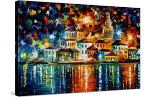 Night Harbour-Leonid Afremov-Stretched Canvas