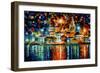 Night Harbour-Leonid Afremov-Framed Art Print