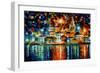 Night Harbour-Leonid Afremov-Framed Art Print