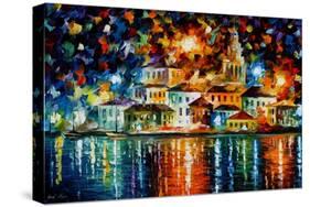 Night Harbour-Leonid Afremov-Stretched Canvas