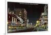 Night, High Street, Jefferson City, Missouri-null-Framed Art Print