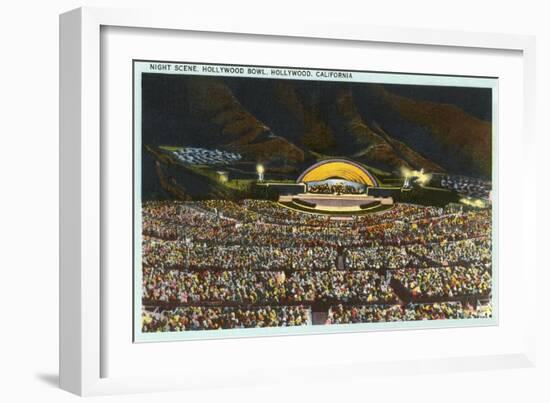 Night, Hollywood Bowl, Los Angeles, California-null-Framed Art Print