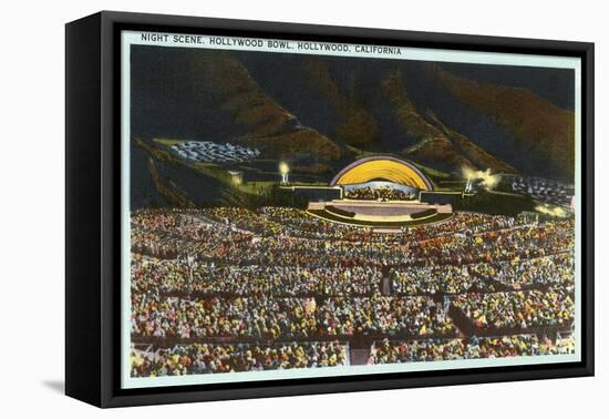 Night, Hollywood Bowl, Los Angeles, California-null-Framed Stretched Canvas