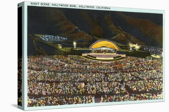 Night, Hollywood Bowl, Los Angeles, California-null-Stretched Canvas