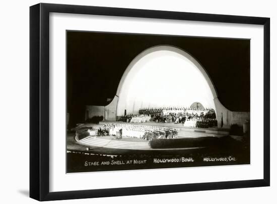 Night, Hollywood Bowl, Los Angeles, California-null-Framed Art Print