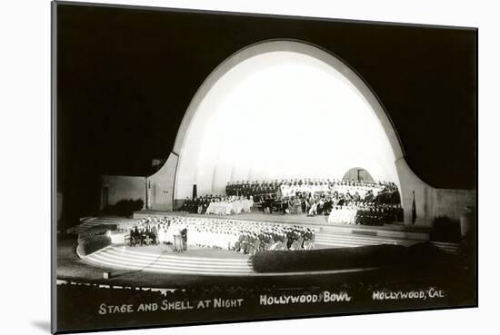 Night, Hollywood Bowl, Los Angeles, California-null-Mounted Art Print