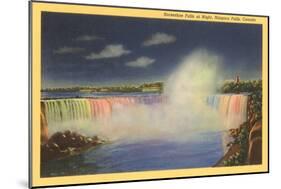 Night, Horseshoe Falls, Niagara Falls-null-Mounted Art Print