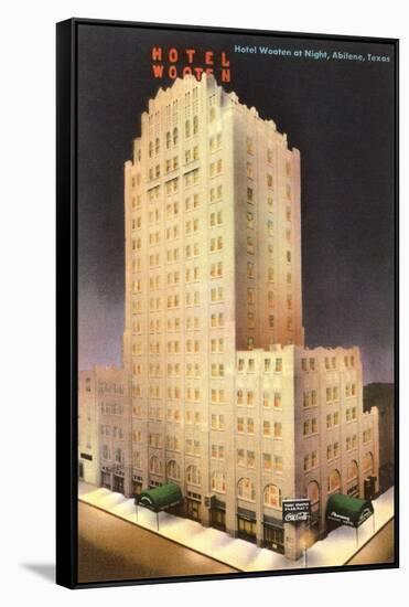 Night, Hotel Wooten, Abilene, Texas-null-Framed Stretched Canvas