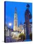 Night Illumination, Tower of Onze Lieve Vrouwekathedraal, Antwerp, Flanders, Belgium, Europe-Christian Kober-Stretched Canvas