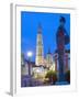 Night Illumination, Tower of Onze Lieve Vrouwekathedraal, Antwerp, Flanders, Belgium, Europe-Christian Kober-Framed Photographic Print